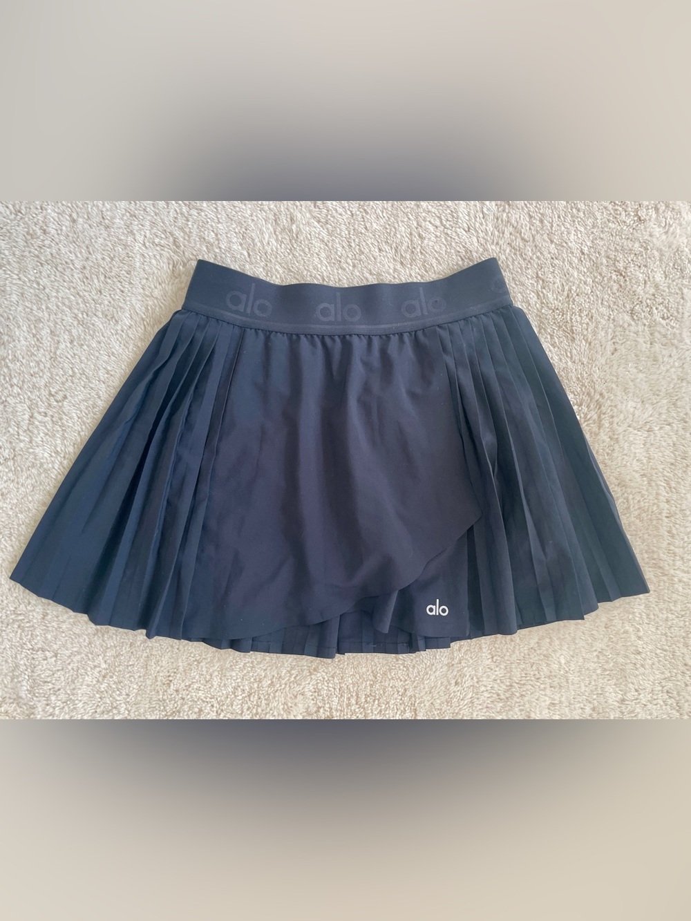 Alo Aces Black Pleated Athletic Skort Tennis Skirt